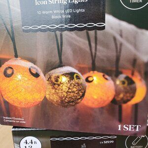 Halloween LED Icon String Lights Battery Operated Lot of 3 Sets Mummy Spooky New